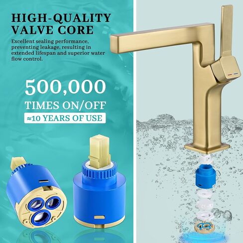 Chrome Bathroom Faucet, Waterfall Bathroom Faucet,Solid Brass Build Faucet Bathroom, Deck Mount Single Handle Single Hole Bathroom Faucet, Bathroom Faucet 1 Hole for Bathroom Vanity Faucet. in Saudi Arabia