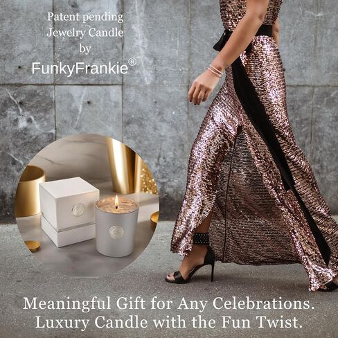 شمعة مجوهرات FunkyFrankie® مع حلقة داخلية: مقاس 6 - شمعة معطرة فاخرة حاصلة على براءة اختراع | شمعة 10 أونصة للنساء | شمعة المجوهرات للنساء | شمعة بيضاء بداخلها مجوهرات | الفوز بالجائزة الكبرى مفاجأة تايلور in Saudi Arabia