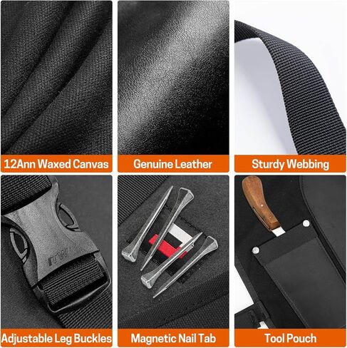 زيلارمان مريلة فارير من قماش الشمع الجاف والجلد الطبيعي مع جيبين للاظافر وجيب مغناطيسي للمزارع والتربية والاسطبلات in Kuwait