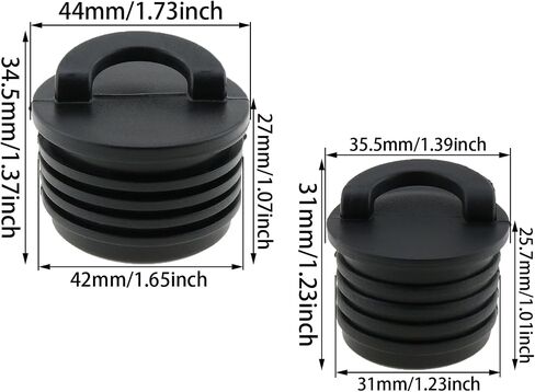 heyous 8PCS Kayak Scapper Plug Kit Universal Kayak Scapper Plug Kit Kayak Marine Boat Plug Bug Marine Boat Scapper Stoppers Plugs Bungs Replacement for Kayak Canoe Boat Drain Holes, Black in Saudi Arabia