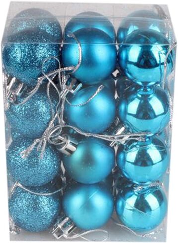 24PCS Mini Christmas Balls Ornaments Shatterproof Christmas Tree Ball Decorations 1.2" Plastic Glitter Decorative Hanging Balls for Xmas Tree Halloween Holiday Wedding Party Home Decor, Red in Saudi Arabia