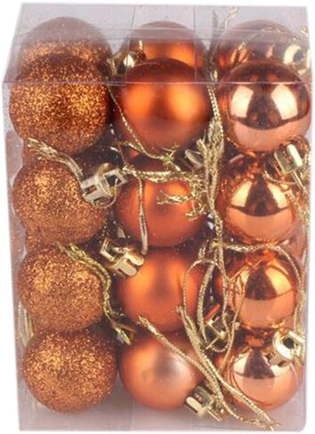 24PCS Mini Christmas Balls Ornaments Shatterproof Christmas Tree Ball Decorations 1.2" Plastic Glitter Decorative Hanging Balls for Xmas Tree Halloween Holiday Wedding Party Home Decor, Red in Saudi Arabia