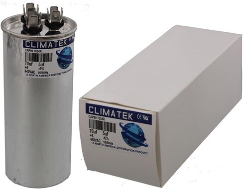مكثف دائري ClimaTek - يناسب Goodman # CAP050700440RTP | 70/5 فائق التوهج MFD 370/440 فولت تيار متردد in Kuwait