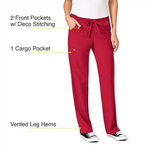 Women's Drawstring Scrub Pant, Red, 3X TAL in Saudi Arabia