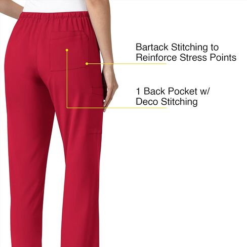 Women's Drawstring Scrub Pant, Red, 3X TAL in Saudi Arabia