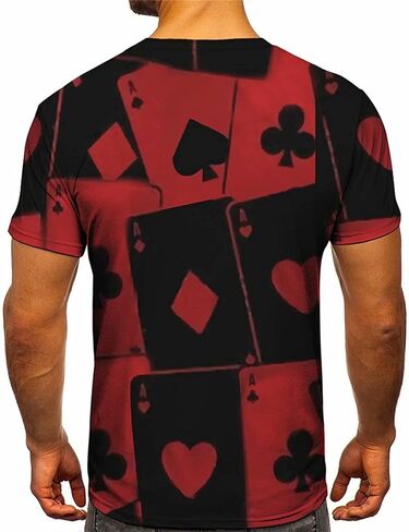 3D Poker Shirts for Men Funny Graphic Workout Tees Shirt Casual Short Sleeve Tshirt Vintage T Shirt Summer Shirts Men (Color 12,X-Large) in Saudi Arabia