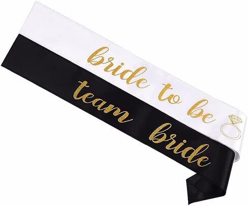 GSHLLO 10 Pcs Hen Party Accessories Sashes Sets Black Team Bride Sashes White Bride to Be Sash Bridesmaid Sashes Set Hen Night Sashes for Ladies in Saudi Arabia