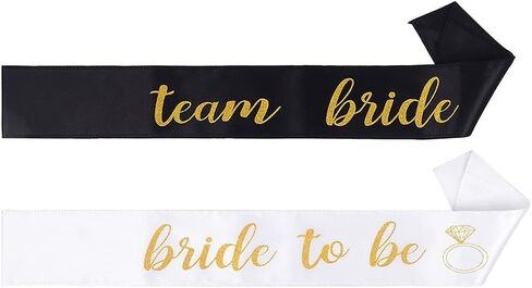 GSHLLO 10 Pcs Hen Party Accessories Sashes Sets Black Team Bride Sashes White Bride to Be Sash Bridesmaid Sashes Set Hen Night Sashes for Ladies in Saudi Arabia