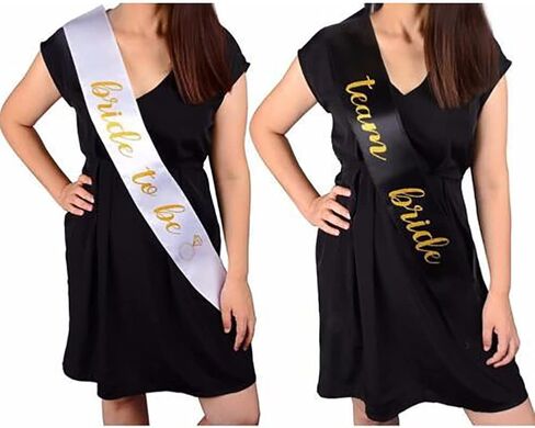 GSHLLO 10 Pcs Hen Party Accessories Sashes Sets Black Team Bride Sashes White Bride to Be Sash Bridesmaid Sashes Set Hen Night Sashes for Ladies in Saudi Arabia