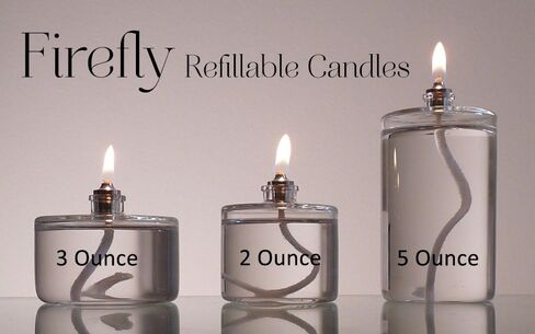 Firefly 3-Ounce Refillable Glass Liquid Candle - Votive Size Emergency Candles - Replacement for Liquid Paraffin Disposable Fuel Cells - Great Emergency Candles. in Saudi Arabia