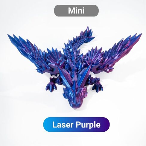 3D Printed Dragon with Wings, Articulated Crystal Wing Dragon, Flexible CrystalWing Dragon, Home/School/Office Décor Collectables, Dragon Fidget Toy Gift for Dragon Lovers in Saudi Arabia