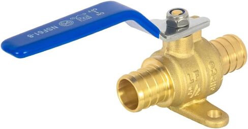 2-Pack EFIELD 3/4 بوصة Pex Crimp صمام كروي نحاسي بإغلاق كامل المنفذ مع أذن متدلية، مستويات زرقاء، ASTM F1807 in Kuwait