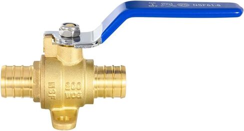 2-Pack EFIELD 3/4 بوصة Pex Crimp صمام كروي نحاسي بإغلاق كامل المنفذ مع أذن متدلية، مستويات زرقاء، ASTM F1807 in Kuwait