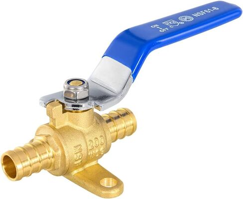 2-Pack EFIELD 3/4 بوصة Pex Crimp صمام كروي نحاسي بإغلاق كامل المنفذ مع أذن متدلية، مستويات زرقاء، ASTM F1807 in Saudi Arabia