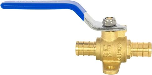 2-Pack EFIELD 3/4 بوصة Pex Crimp صمام كروي نحاسي بإغلاق كامل المنفذ مع أذن متدلية، مستويات زرقاء، ASTM F1807 in Saudi Arabia