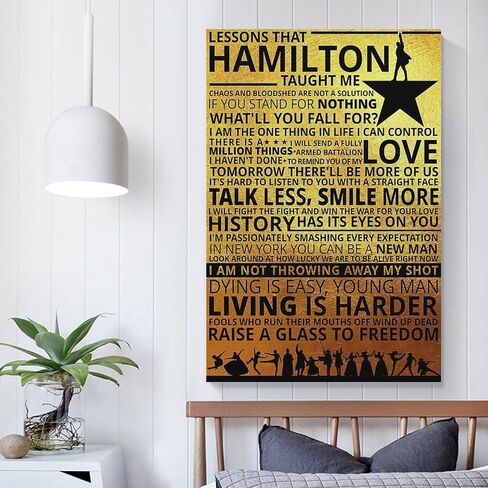 Lessons That Hamilton Taught Me Poster Wall Art Decor Canvas Printing Room Decoration Unframed 12x18inch（30x45cm) in Saudi Arabia