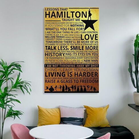 Lessons That Hamilton Taught Me Poster Wall Art Decor Canvas Printing Room Decoration Unframed 12x18inch（30x45cm) in Saudi Arabia