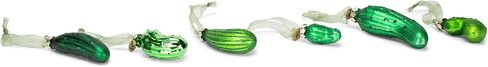 DEMDACO Pickle Festive Green 4 x 2 Glass Christmas Decorative Hanging Ornaments Game in Kuwait