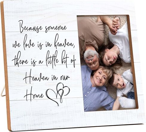 Memorial Pictures Frame, Because Someone We Love Is In Heaven Photo Frame, Sympathy Gifts For Loss Of Loved One, Farmhouse Home Living Room Bedroom Decoration -b21 in Saudi Arabia