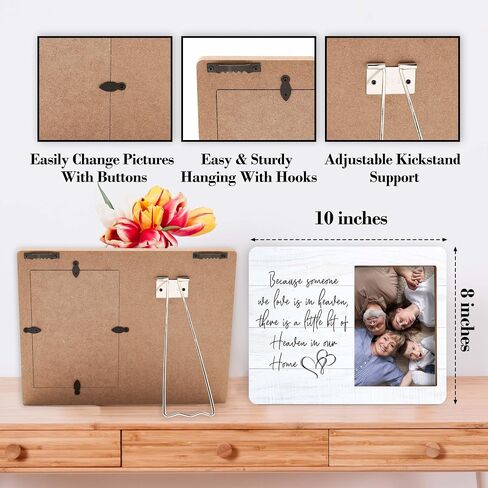 Memorial Pictures Frame, Because Someone We Love Is In Heaven Photo Frame, Sympathy Gifts For Loss Of Loved One, Farmhouse Home Living Room Bedroom Decoration -b21 in Saudi Arabia
