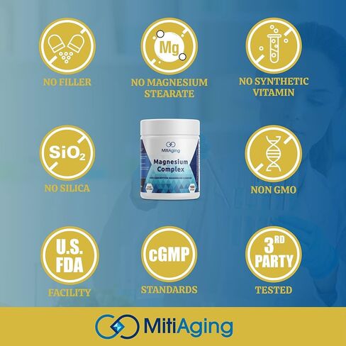 Magnesium (Glycinate & Citrate) to Support Stress, Sleep, Heart, Nerves, Muscles, and Metabolism* - 100 Capsules - 50-Day Supply in Saudi Arabia