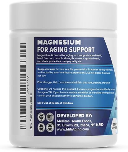 Magnesium (Glycinate & Citrate) to Support Stress, Sleep, Heart, Nerves, Muscles, and Metabolism* - 100 Capsules - 50-Day Supply in Saudi Arabia