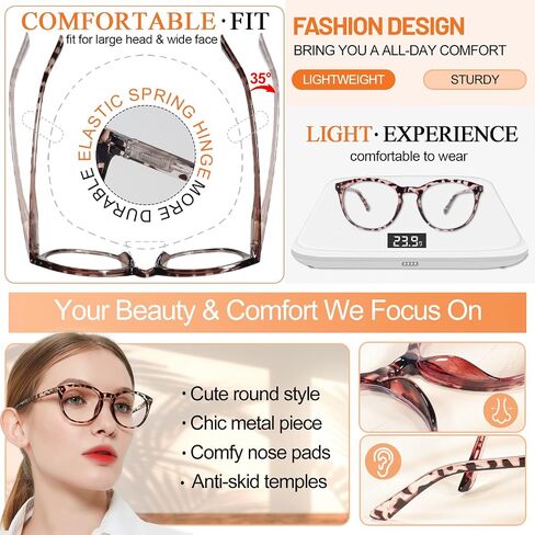 MARE AZZURO Large Round Bifocal Reading Glasses Women Blue Light Blocking Readers 1.0 1.25 1.5 1.75 2.0 2.25 2.5 2.75 3.0 3.5 in Saudi Arabia