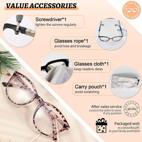 MARE AZZURO Large Round Bifocal Reading Glasses Women Blue Light Blocking Readers 1.0 1.25 1.5 1.75 2.0 2.25 2.5 2.75 3.0 3.5 in Saudi Arabia