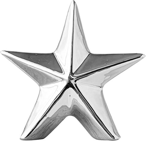 ABOOFAN Ceramic Christmas Star Table Top Decoration Star Statue Figurines Star Sculptures Home Decor Metal Geometric Abstract Sculpture Silver in Saudi Arabia