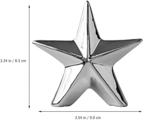ABOOFAN Ceramic Christmas Star Table Top Decoration Star Statue Figurines Star Sculptures Home Decor Metal Geometric Abstract Sculpture Silver in Saudi Arabia