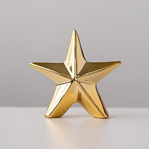 ABOOFAN Ceramic Christmas Star Table Top Decoration Star Statue Figurines Star Sculptures Home Decor Metal Geometric Abstract Sculpture Silver in Saudi Arabia