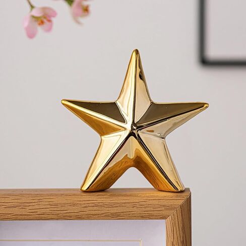 ABOOFAN Ceramic Christmas Star Table Top Decoration Star Statue Figurines Star Sculptures Home Decor Metal Geometric Abstract Sculpture Silver in Saudi Arabia