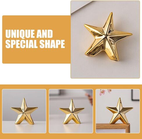ABOOFAN Ceramic Christmas Star Table Top Decoration Star Statue Figurines Star Sculptures Home Decor Metal Geometric Abstract Sculpture Silver in Saudi Arabia
