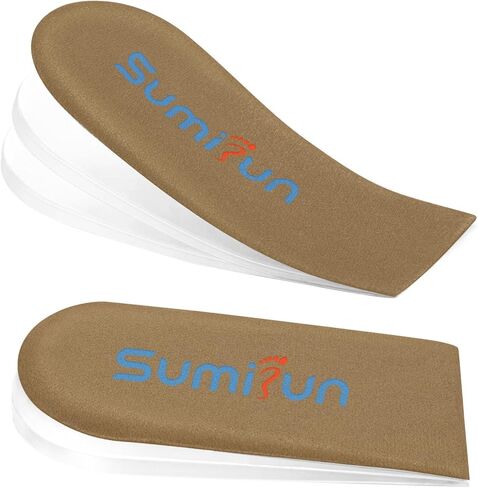 مصاعد كعب قابلة للتعديل من Sumifun للأحذية - مصاعد الكعب للأرجل غير المستوية، واختلافات طول الساق، وآلام الكعب، والإصابات الرياضية، والتهاب وتر العرقوب، بني، كبير، النساء 10-13 الرجال 9-14 in Kuwait