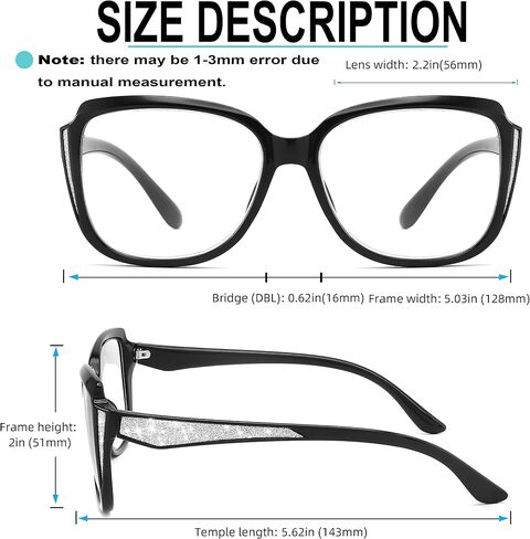 Stylish Cateye Reading Glasses, Large Frame Oversized Reader Sunglass with Fashion Eyeglasses Chain Portable for Women in Kuwait