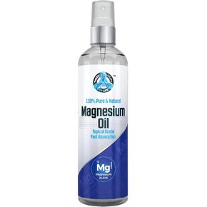 Pure Magnesium Oil Spray - Large 8 fl oz, USP Grade, Pure 100% All Natural, Sourced Directly from The Zechstein Seabed in The Netherlands, No Added Minerals, Official Distributor of Zechstein Inside
