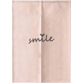 MYRU Japanese Curtain Noren Japanese Curtain Entrance Feng Shui Door Curtain (Pink Smile,33.5 Inches x 59 Inches)