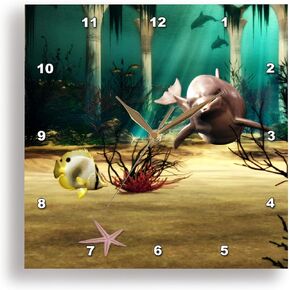 3dRose DPP_48979_3 African Safari Silhouette Wall Clock, 15 by 15-Inch