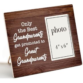 Great Grandparents Gifts, Gifts for New Great Grandparents, Great Grandparents Baby Announcement Picture Wooden Frame (4x6 Inch Photo)