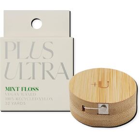 New Plus Ultra Recycled Nylon Tooth Floss with Refillable Bamboo Case | Coconut Flavor
