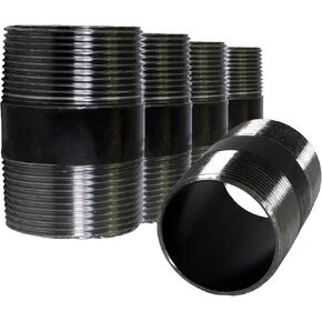 OQCM2012 12" Long Black Steel Nipple Pipe Fitting with 2" Nominal Size Diameter