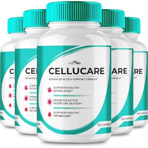 Cellucare Pills Advanced Blood Support Formula Supplement, Cellucare Blood Capsules - Maximum Strength, Cellucare All Natural Formula Capsules, Cellu Care Capsules Blood Support Reviews (5 Pack)