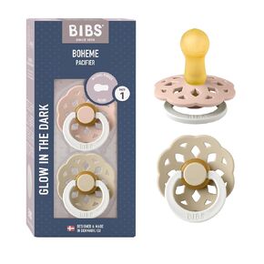 BIBS Pacifiers - Boheme Collection | BPA-Free Baby Pacifier | Made in Denmark | Set of 2 Blossom/Dusky Lilac Color Premium Soothers | Size 6-18 Months in Saudi Arabia