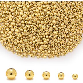 300Pcs 18K Gold Filled Spacer Beads for Jewelry Bracelets Making,Round Bracelet Beads,Small Ball Gold Filled Beads for Bracelet Necklace Jewelry Bulk Handmade Supply (3mm Silver)