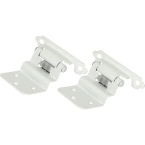 Laurey 28642 3/8 Inch Inset White Semi Concealed Cabinet Hinges, 1 Count (Pack of 1)