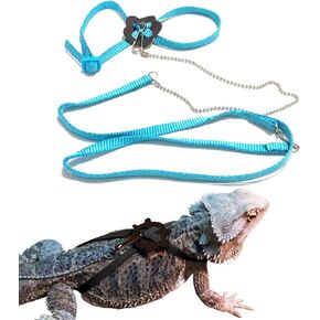 Sawyd Adjustable Reptile Lizard Harness Leash,Turtle Lizard Pet Traction Belt Bearded Dragon Accessories Soft Small Pet Animal Harness Rope -1.2M (Purple)
