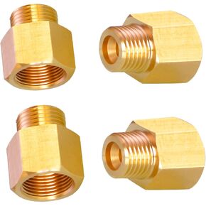 AOPANDA Brass Pipe Fitting, 1/4 NPT Male Pipe x 1/4 NPT Female Pipe Brass Fitting Adapter, 1/4 Male NPT to 1/4 Female NPT Pipe Fitting Adapter, 1/4 NPT Brass Pipe Extension Fittings, Pack of 4.
