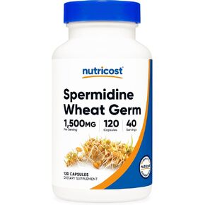 Nutricost Spermidine Wheat Germ Extract Supplement, 1500mg Wheat Germ Extract, 120 Capsules - 15mg Equivalent Spermidine Per Serving, 40 Servings, Vegetarian and Non-GMO