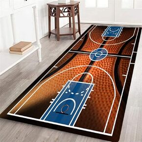 Basketball Rug Sports Runner Rug for Hallway 2x6 Hallway Rugs Sport Theme Throw Rug Basketball Print Court Area Rug Non-Slip Floor Carpet for Bedroom Living Room Entrance Door Mat Washable Rug