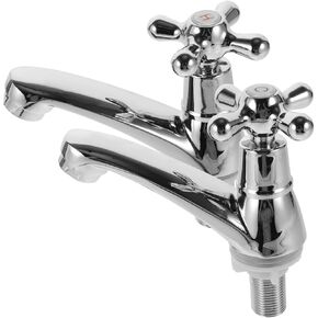 1 Pair Faucet Cold Water Tap Separate Hot and Cold Taps Bathroom Sink Bathroom Basin Tap Bathroom Taps Water Taps Bathroom Sink Taps for Bathroom Basin